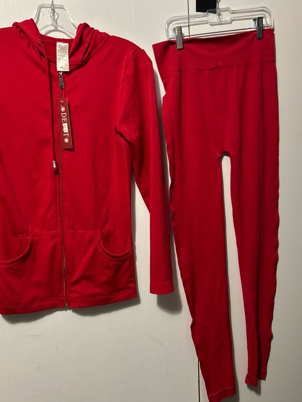 debut Red Zip Hoodie Jumpsuit Set